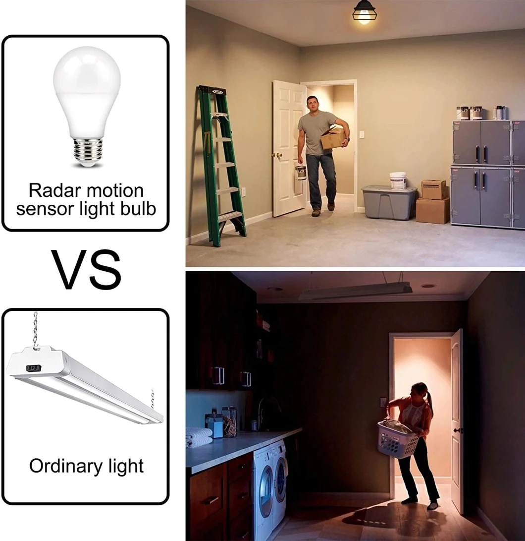 Radar Motion Sensor Bulb 7W 9W 12W 15W Hands-Free LED Lamp E27 E26 B22 Sensor Bulb