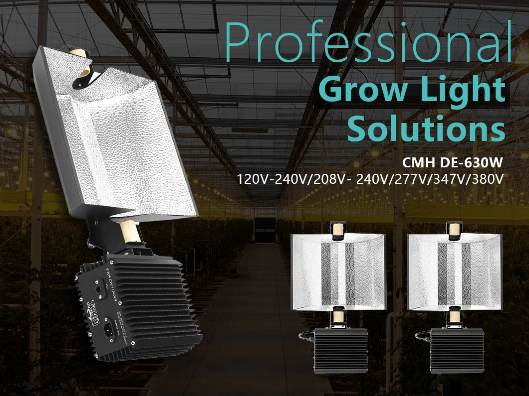 Hortigo CMH630W Grow Light Fixture Vega Aluminum 98% Same as Dimlux Best Field Full Spectrum High PAR for Greenhouse/Hydroponics
