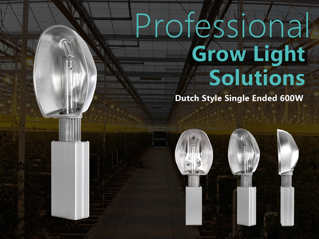 Hortigo Single Ended Best Field 600W Grow Light Fixture Dutch Style for Greenhouse/Hydroponics/Grow Tent